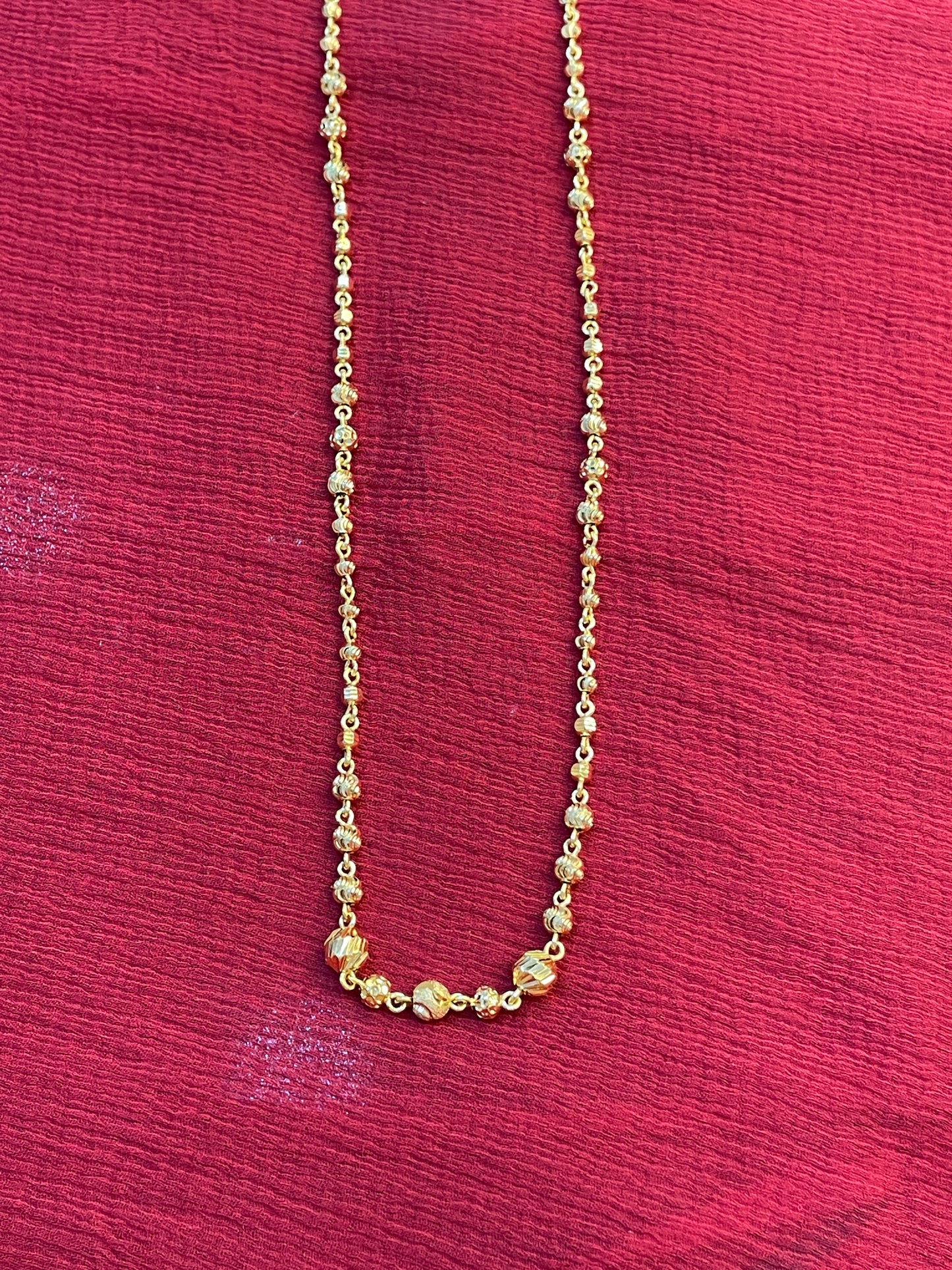 92.5 silver gold plated ball neck chain 19 inches