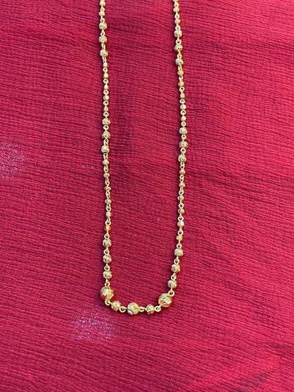 92.5 silver gold plated ball neck chain 19 inches