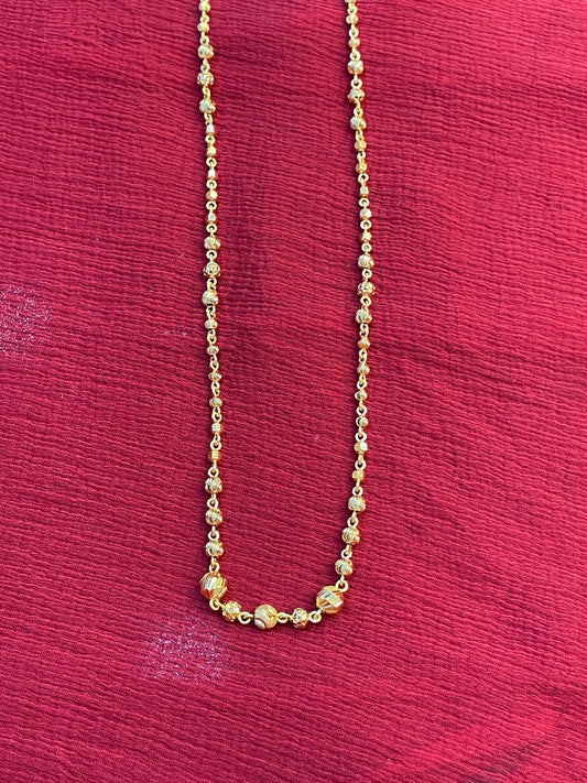 92.5 silver gold plated ball neck chain 19 inches