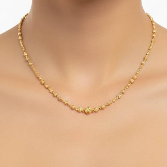 92.5 silver Gold Plated Elegant Ball Chain 19 inches