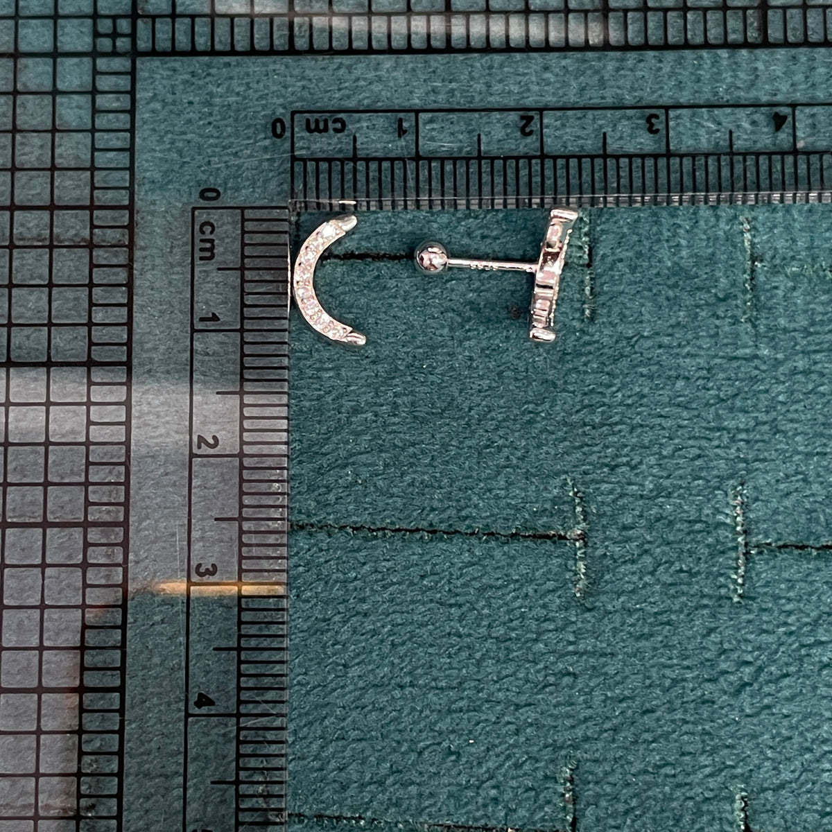 925 Silver Curve Studs- Ball back pair