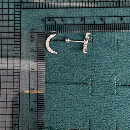 925 Silver Curve Studs- Ball back pair