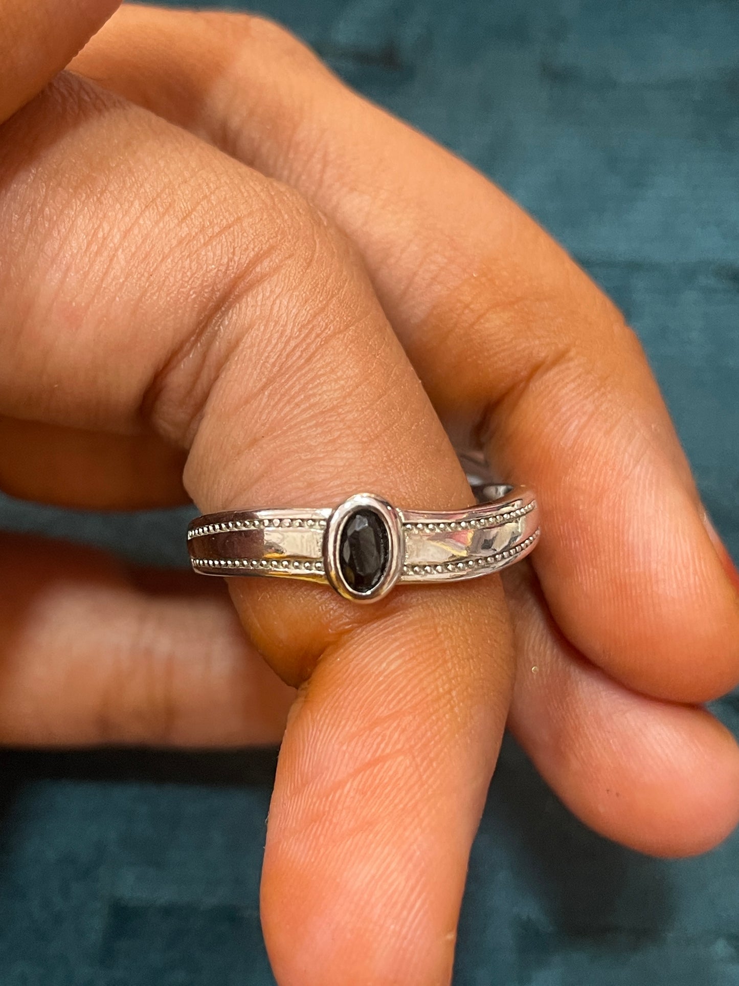92.5 Silver Green Stone Men’s Ring Size 22 | Stylish Statement Design | Elegant Jewellery