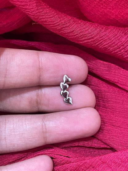 92.5 Silver Heart Earrings for Women | Stylish Love Design | Elegant Daily Wear Jewellery