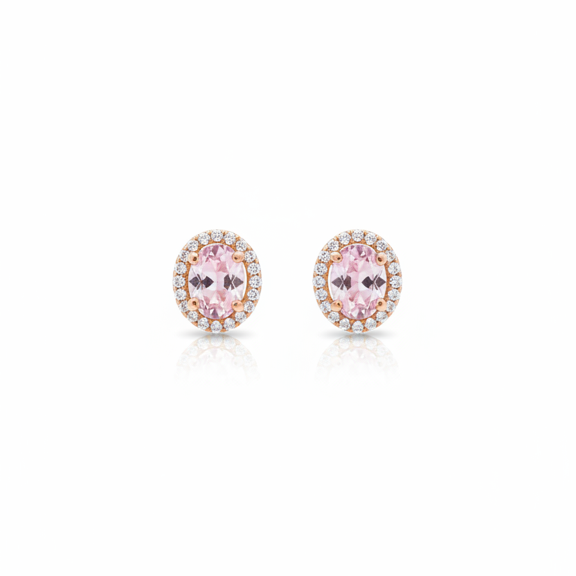 92.5 silver gold plated classy oval earrings