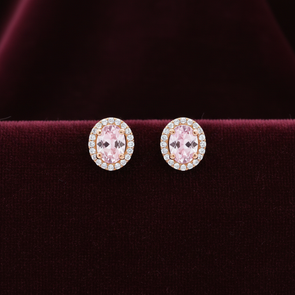92.5 silver gold plated classy oval earrings