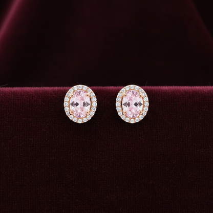 92.5 silver gold plated classy oval earrings