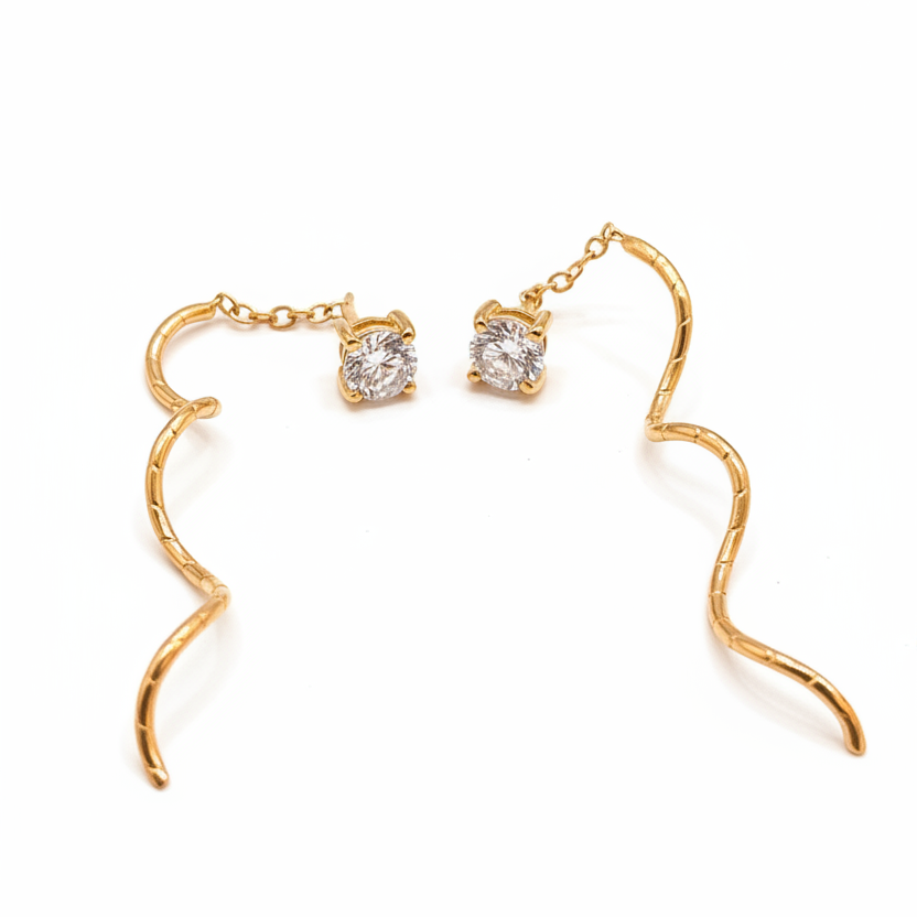 925 Silver Gold Plated Round Spiral Earrings for Women | Classic Swirl Design