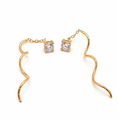 925 Silver Gold Plated Round Spiral Earrings for Women | Classic Swirl Design