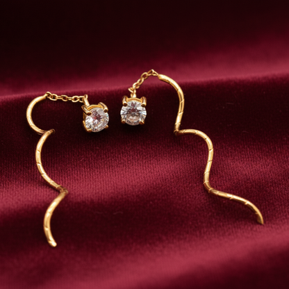 925 Silver Gold Plated Round Spiral Earrings for Women | Classic Swirl Design