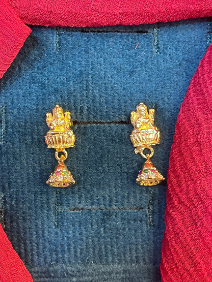 92.5 silver gold plated temple minimal earrings