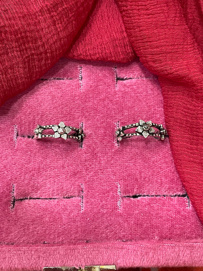 92.5 Silver Oxidised Floral Toe Rings | Classy Elegant Design | Jewellery