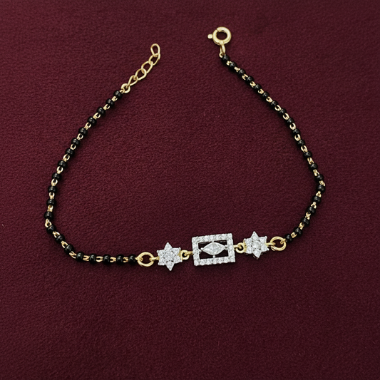 Bracelet with decorative elements on a red background