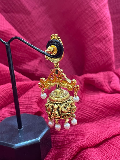 92.5 Silver Gold Plated Jhumka Earrings for Women | Elegant Traditional Design | Ethnic Festive Jewellery