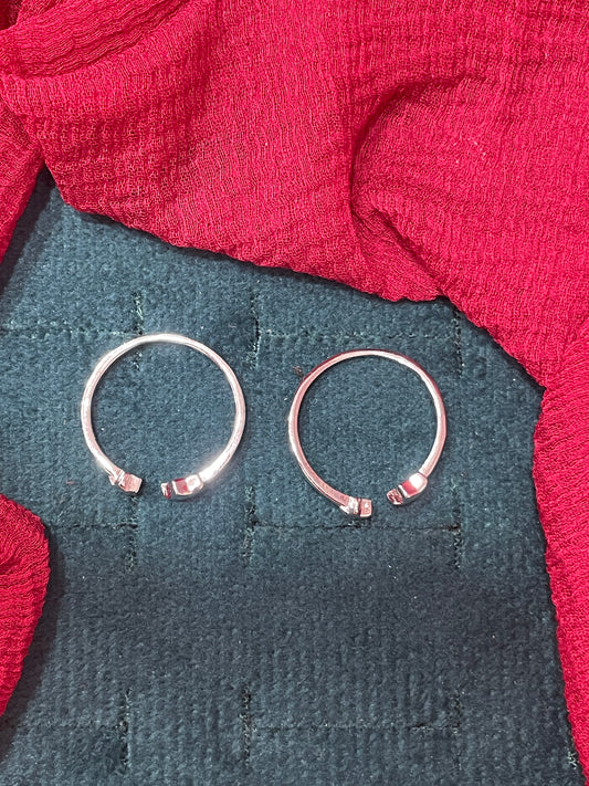 92.5 silver stylish classy star toe rings