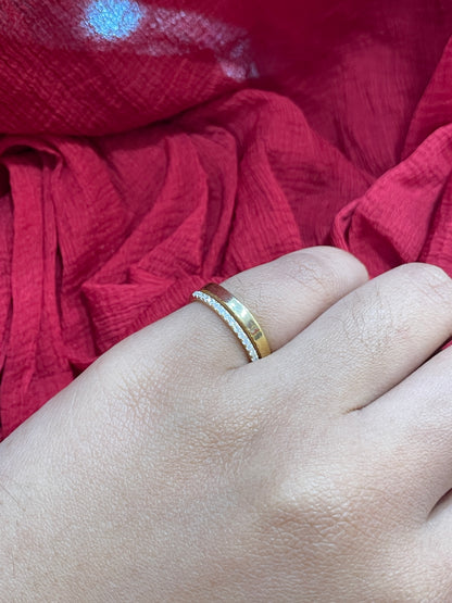 92.5 Silver Gold Plated Stylish Ring for Women Size 11 | Elegant Modern Design | Jewellery