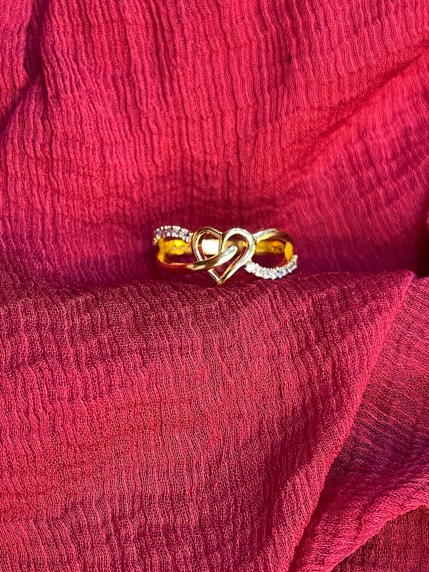 Gold Plated Silver Heart Love Ring