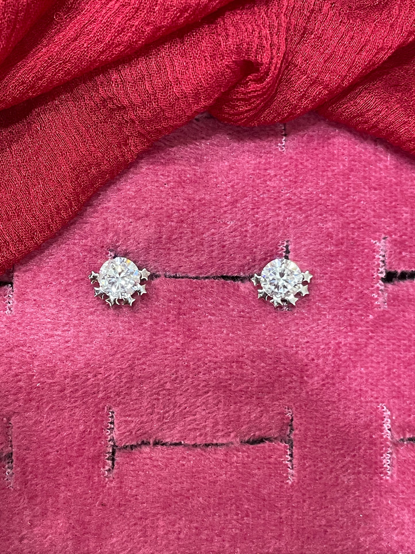 92.5 Silver Premium White Stone Studs | Elegant Sparkle Finish | Jewellery