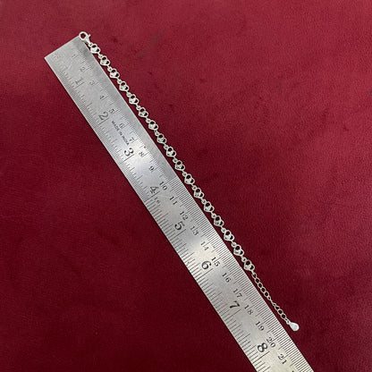 92.5 Silver Heart Link Bracelet for Women