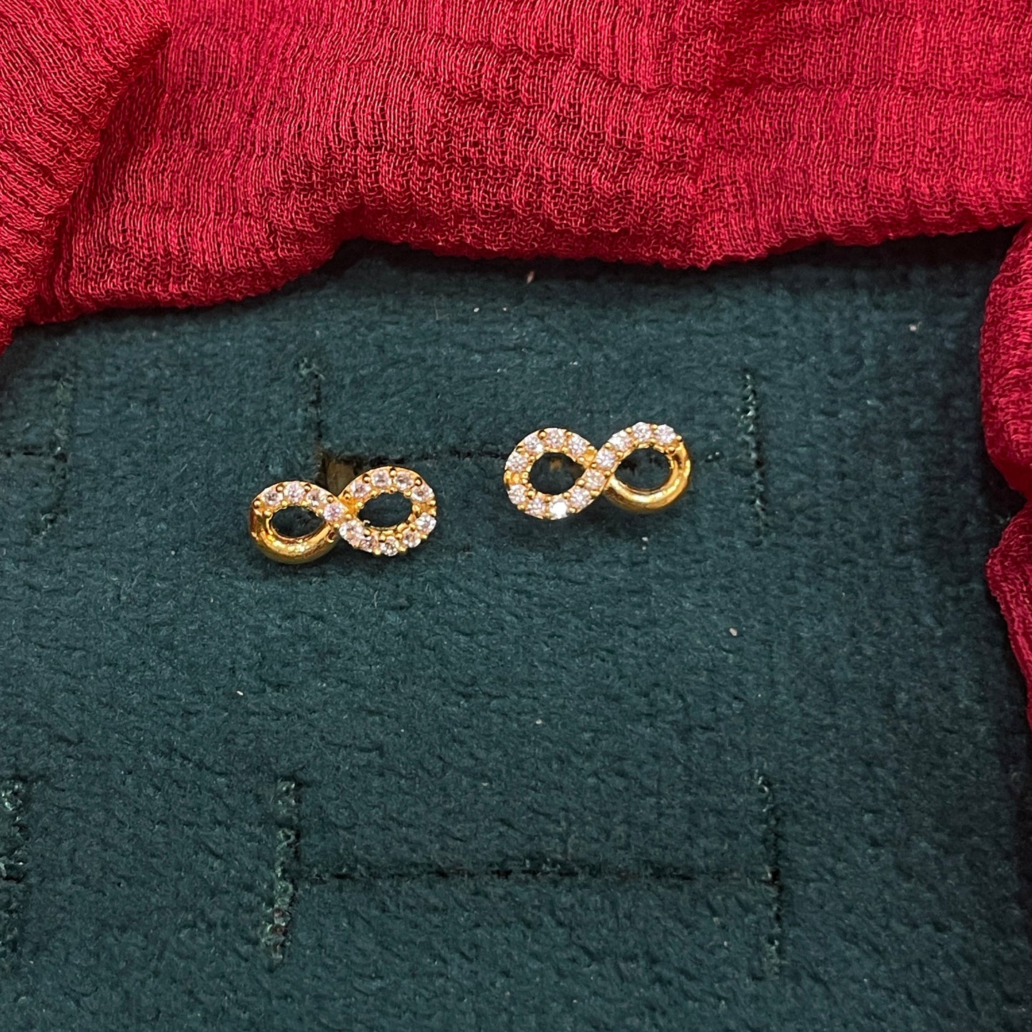 925 Silver Gold Plated Infinity Studs for Women | Minimalist Design