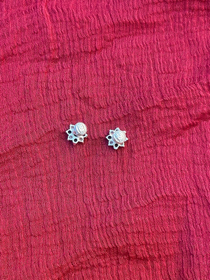 92.5 Silver Flower Second Studs / Nose Pin (Single Piece) | Elegant Floral Design | Jewellery