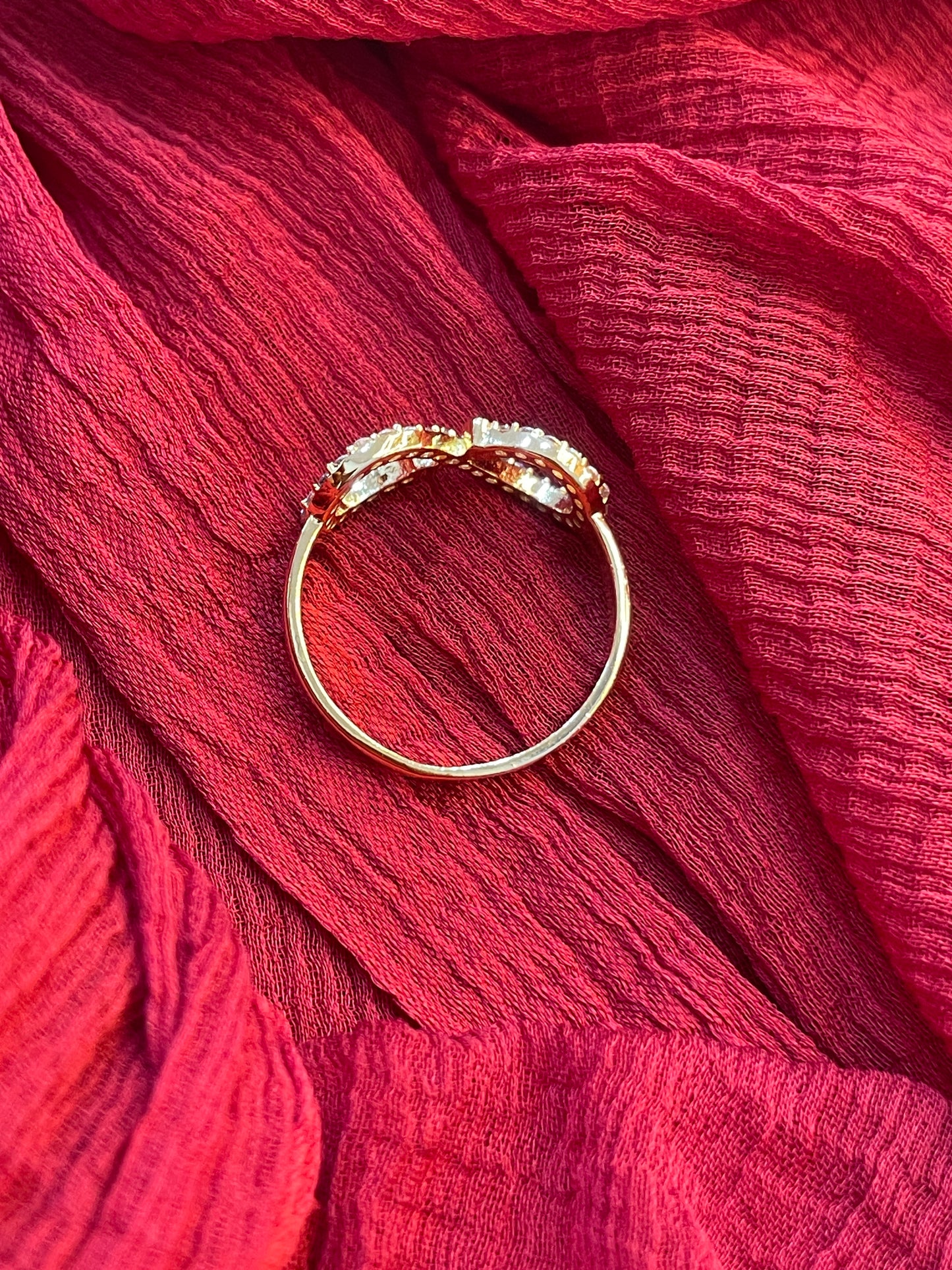 92.5 Silver Gold Plated Infinity Ring for Women Size 12 | Elegant Love Symbol | Jewellery