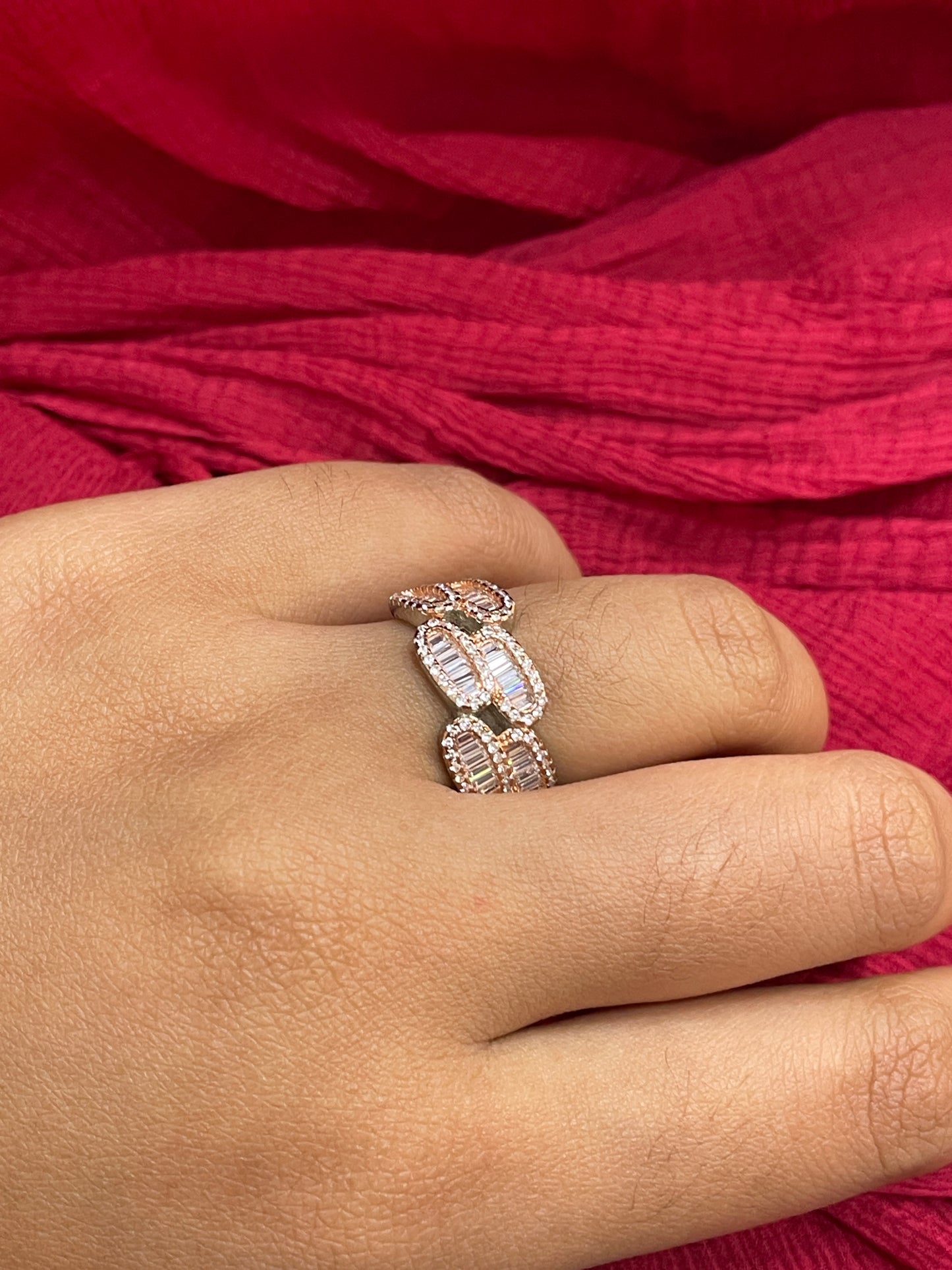 92.5 Silver Rose Gold Plated Ring for Women | Stylish Elegant Design | Premium Jewellery