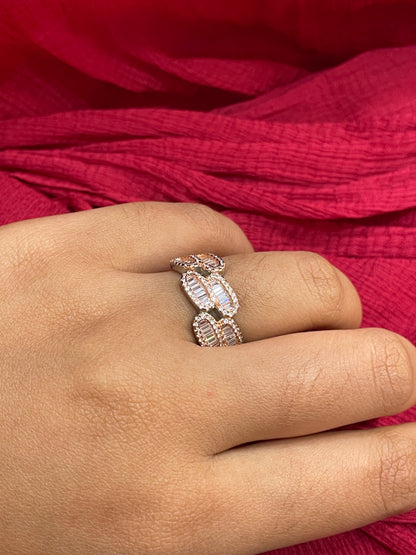 92.5 Silver Rose Gold Plated Ring for Women | Stylish Elegant Design | Premium Jewellery