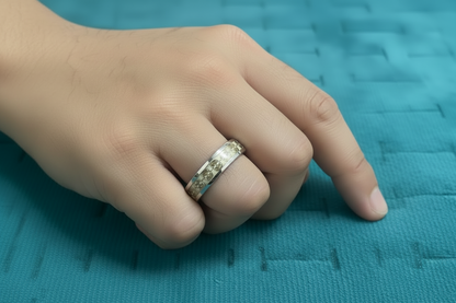 92.5 Silver Radium Men’s Ring Size 21 | Stylish Modern Glow Finish | Elegant Jewellery
