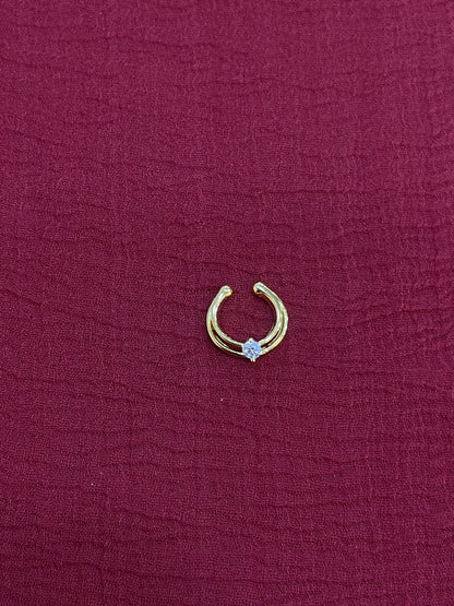 92.5 Silver Gold Plated Dainty Septum