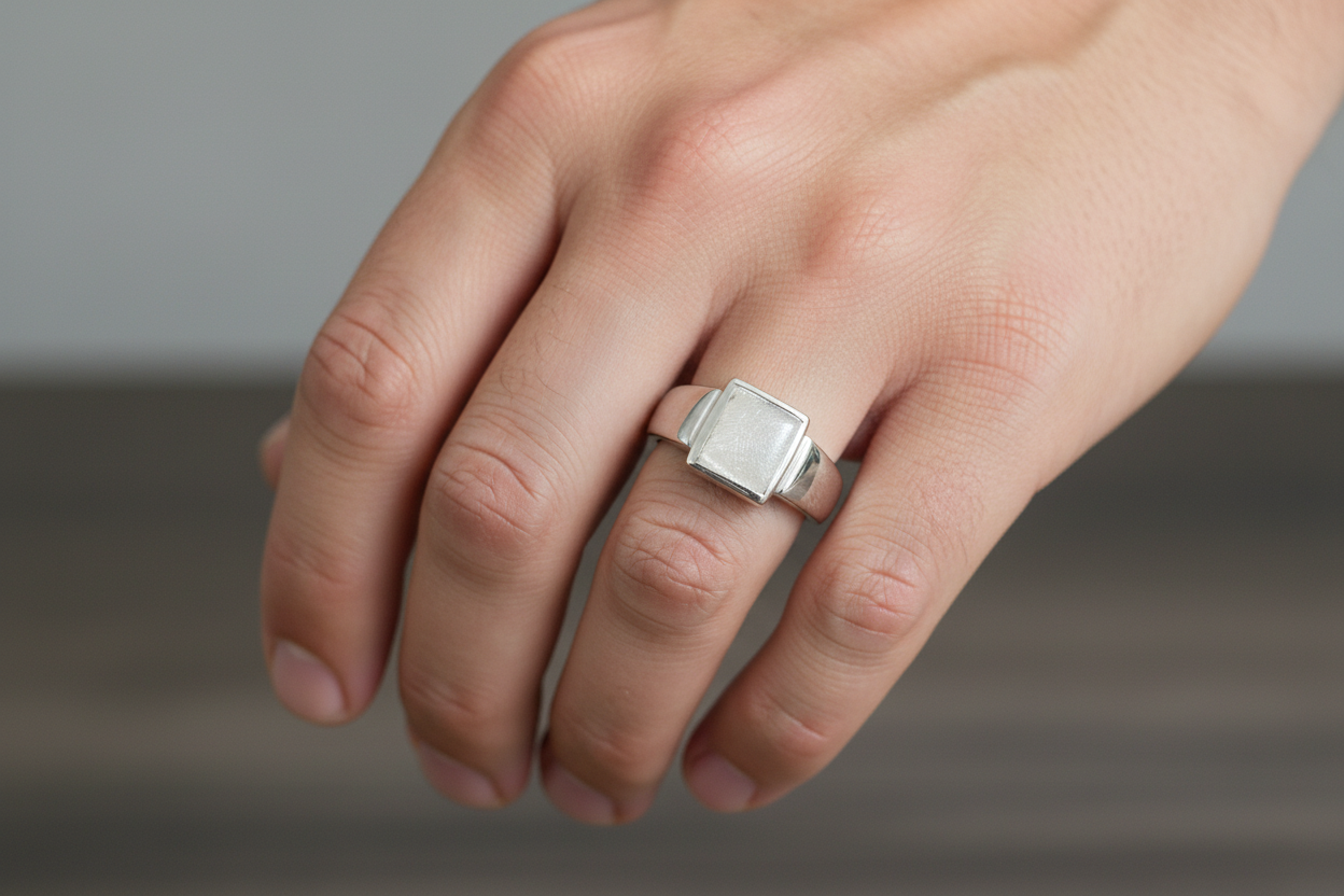 92.5 Silver Plain Stylish Men’s Ring Size 26 | Minimal Bold Design | Elegant Jewellery