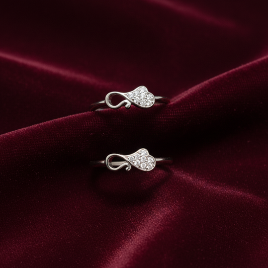 925 Silver Heart Toe rings