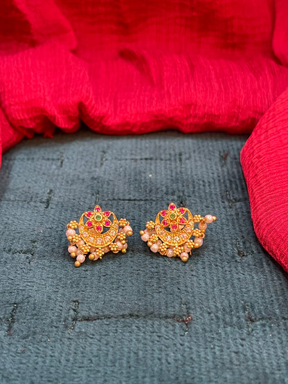 92.5 Silver Gold Plated Pearl Drop Studs