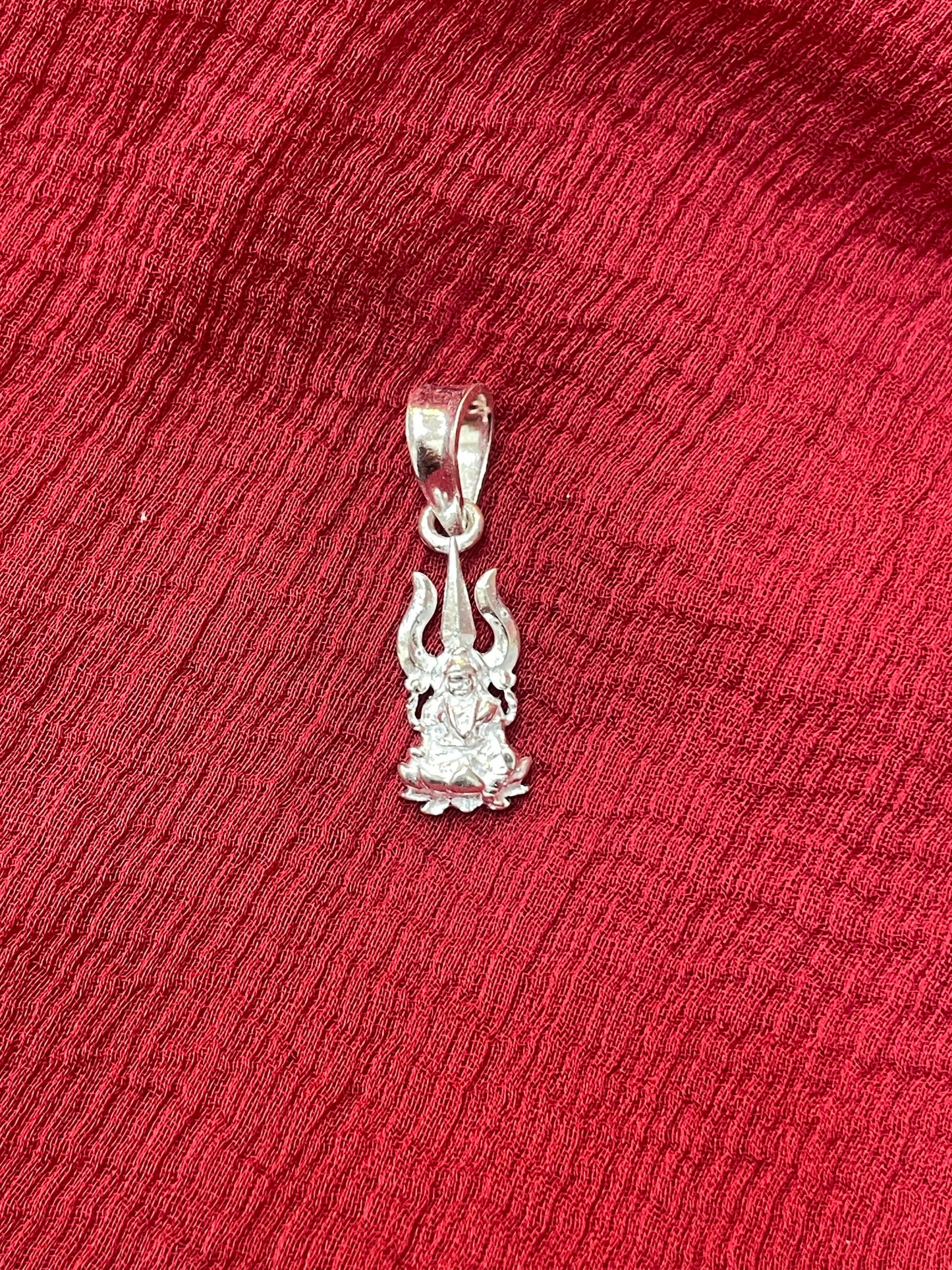 92.5 Silver Lakshmi Devi Trishul Design Pendant for Women – Traditional Temple Style
