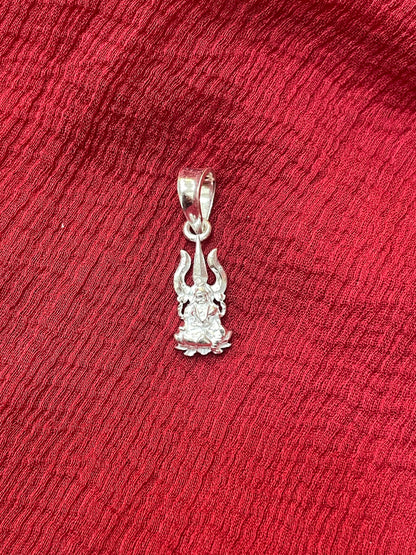 92.5 Silver Lakshmi Devi Trishul Design Pendant for Women – Traditional Temple Style