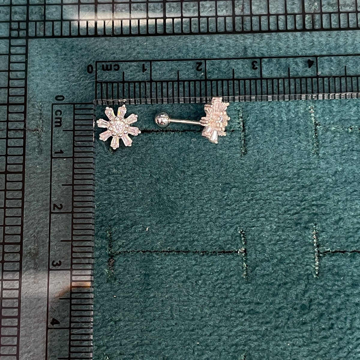 925 Silver Starburst Stud Earrings | CZ Sparkle Daily Wear Earrings with Ball Screw Back pair