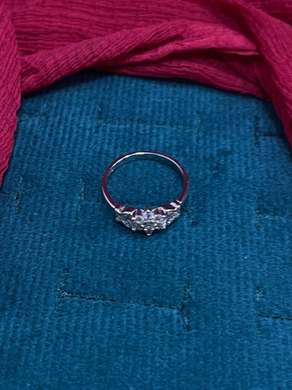 925 Silver Flower Ring - Size 11