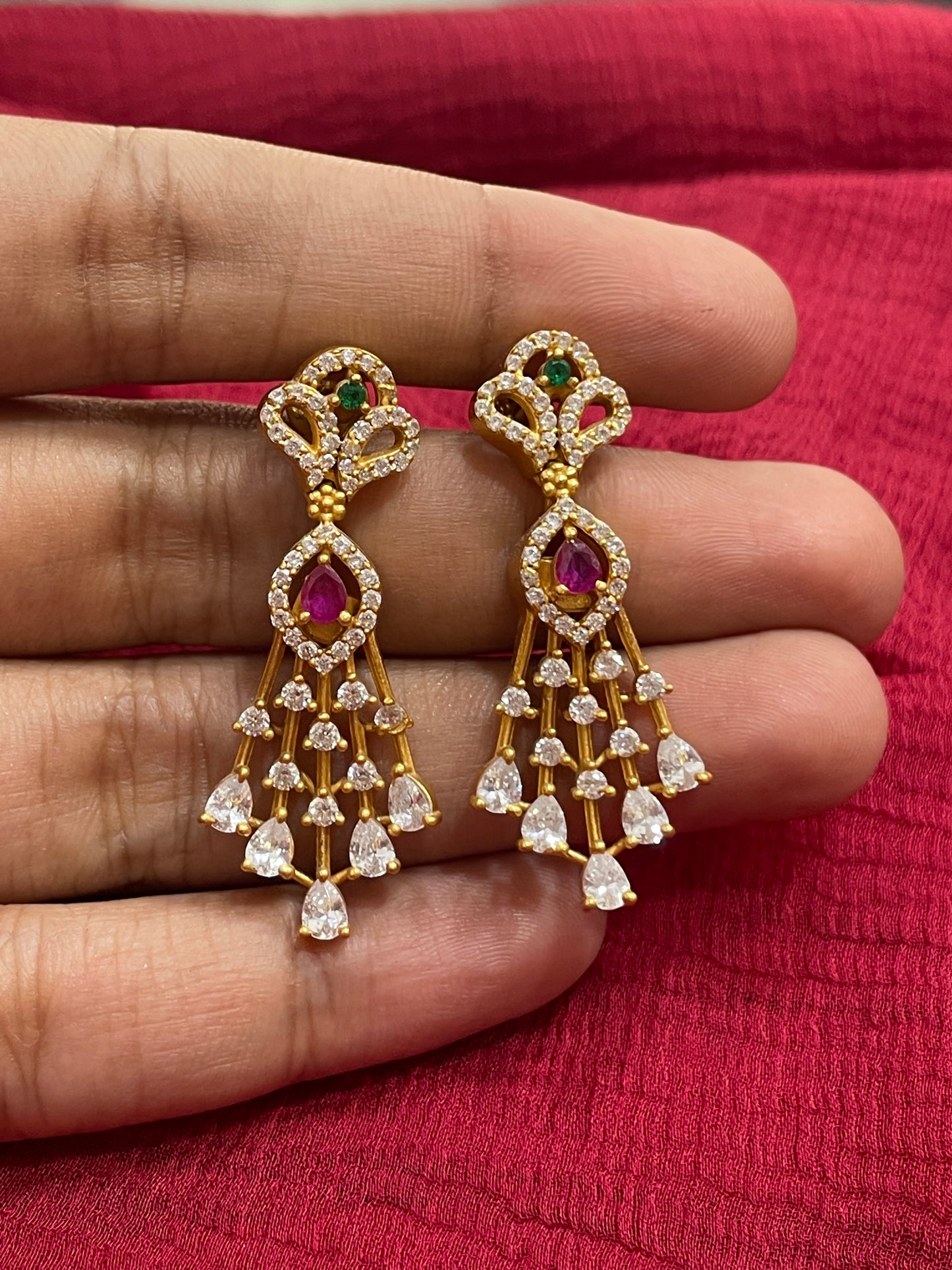 92.5 Silver Gold Plated Stylish Classy Earrings for Women | Elegant Modern Design | Jewellery