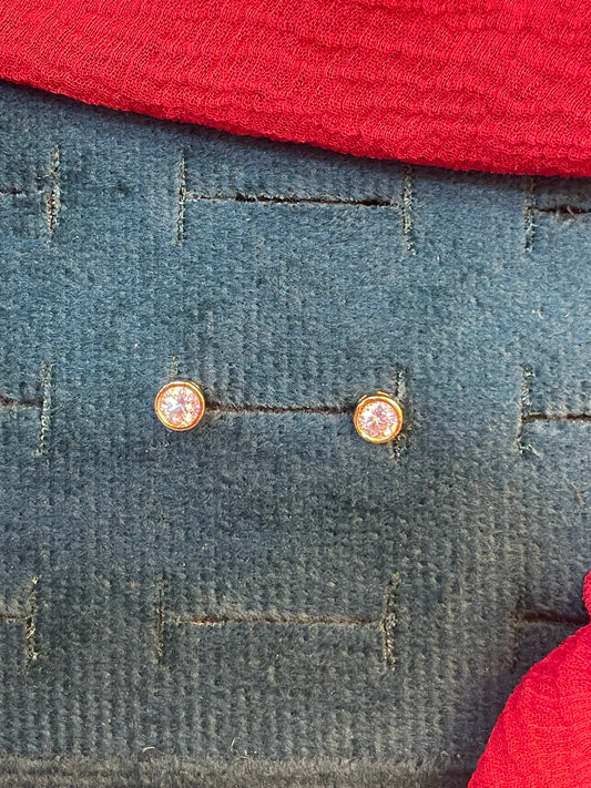 92.5 silver gold plated white stone studs