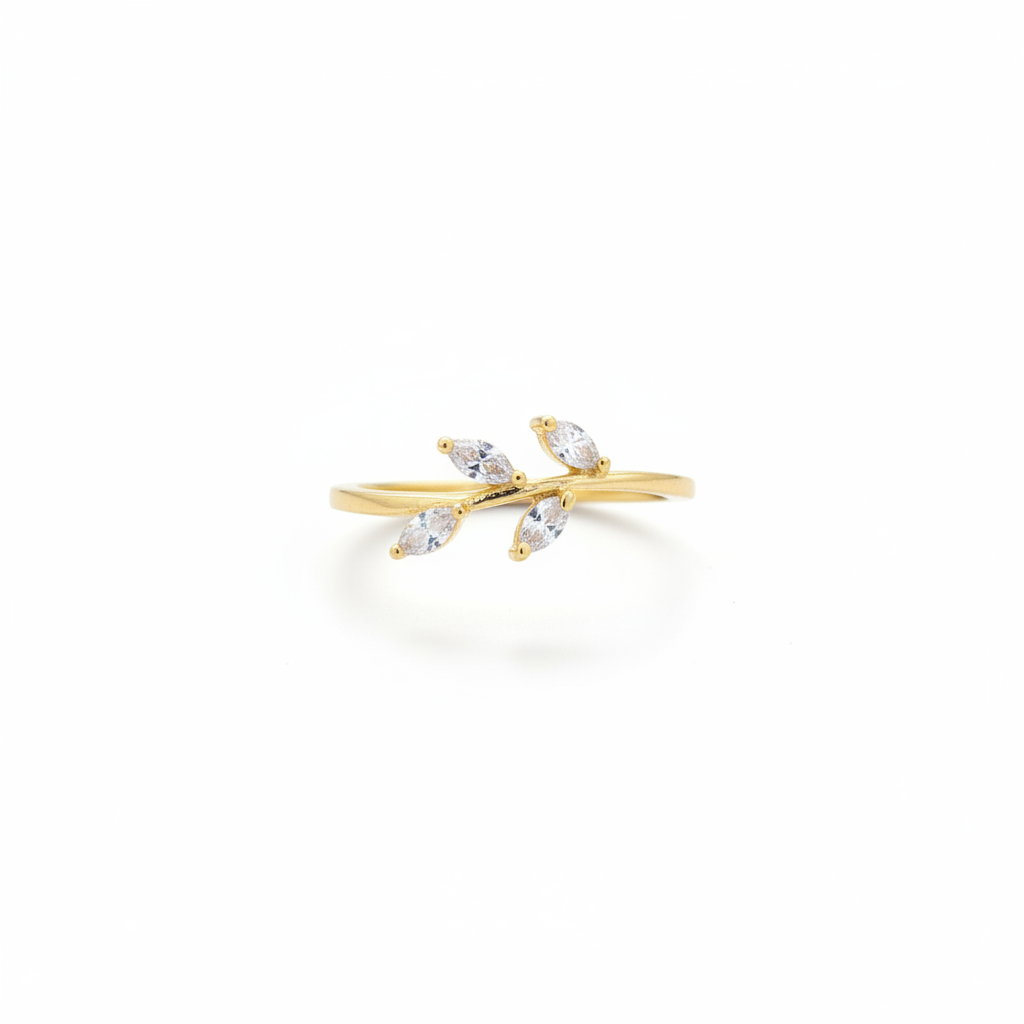 92.5 Silver Gold Plated Leaf Ear Cuffs for Women | Stylish Botanical Design | Elegant Fashion Jewellery