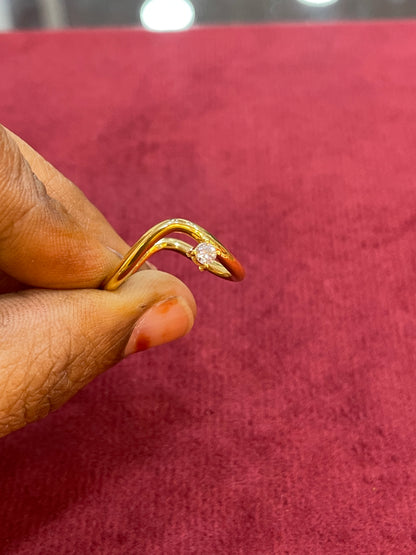 925 Silver Gold Plated Modern Vanki Ring