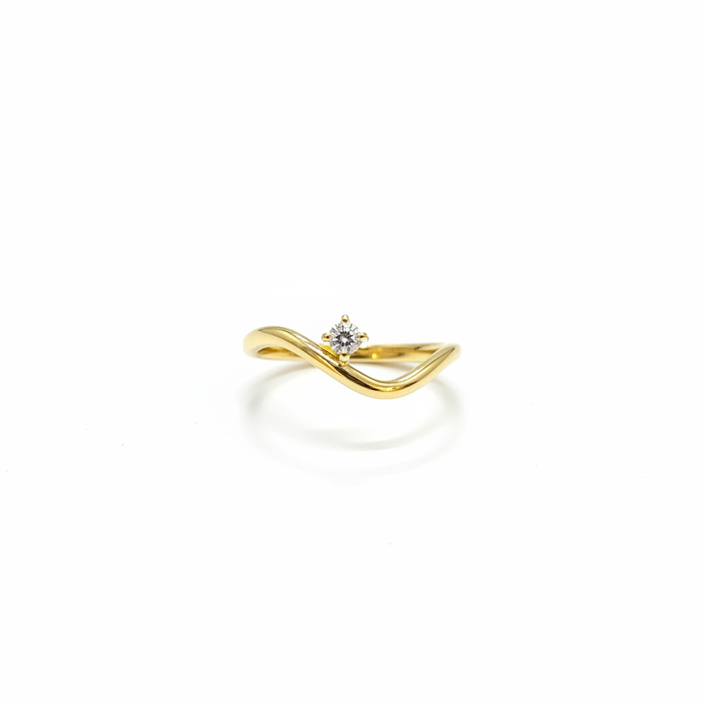 925 Silver Gold Plated Modern Vanki Ring