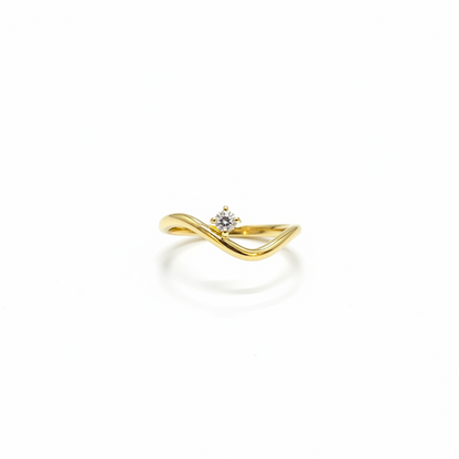 925 Silver Gold Plated Modern Vanki Ring