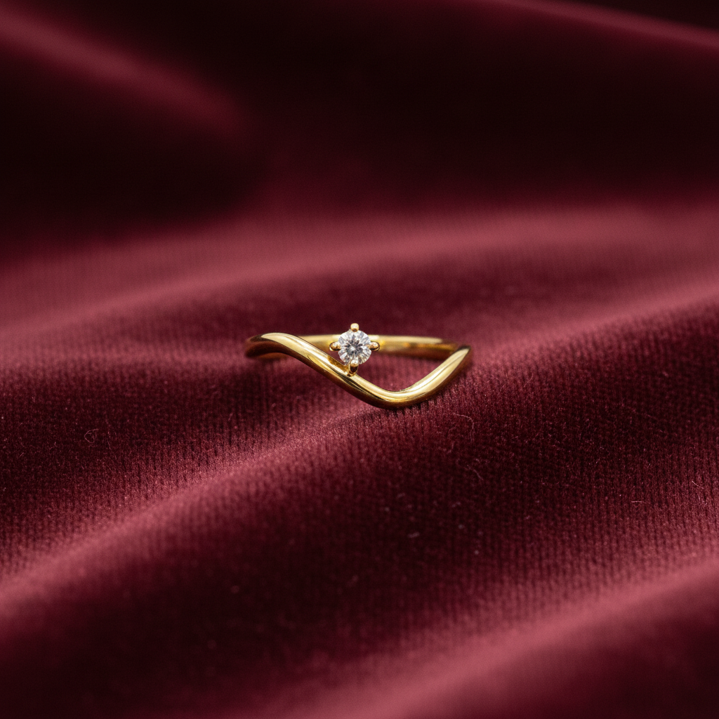 925 Silver Gold Plated Modern Vanki Ring