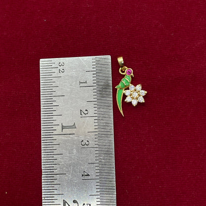 92.5 silver Gold-Plated Parrot Pendant
