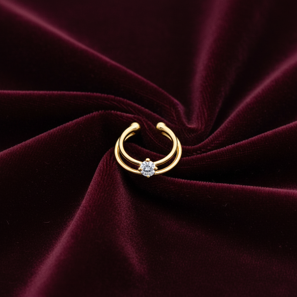 92.5 Silver Gold Plated Dainty Septum