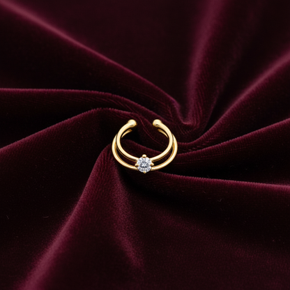 92.5 Silver Gold Plated Dainty Septum