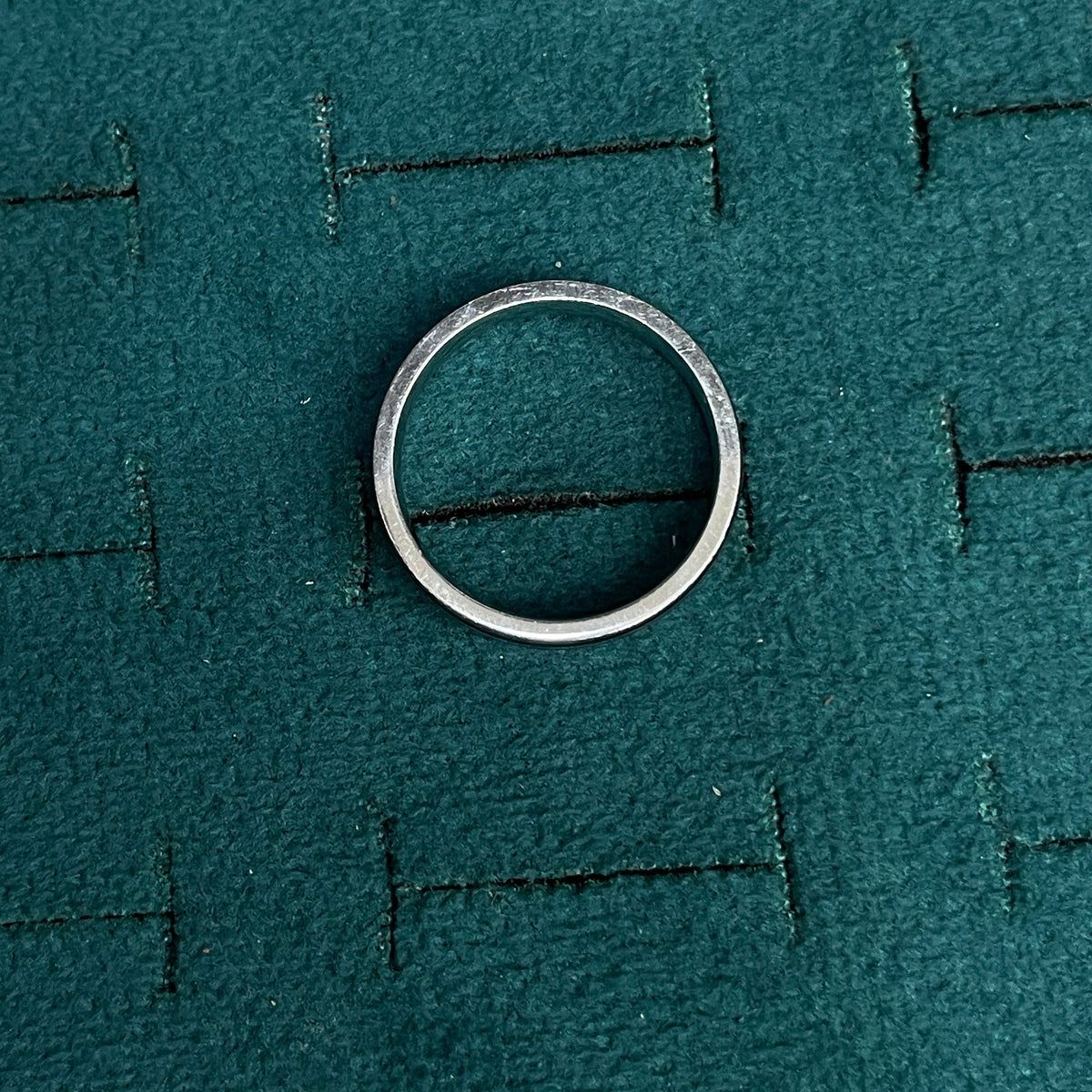 92.5 Silver Triple Black Stripe Band Ring - Size 20