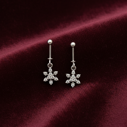 92.5 Silver Hanging Bugadi Pair for Women | Drop Helix Earrings | Stylish