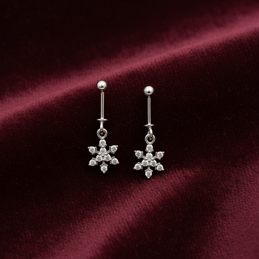 92.5 Silver Hanging Bugadi Pair for Women | Drop Helix Earrings | Stylish